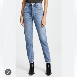 Agolde Blue Jamie High Rise Classic Fit Jeans